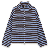 90s Striped Knit Zip-Up Cardigan