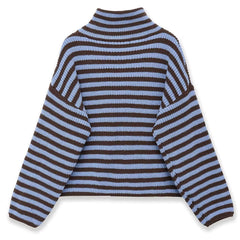 90s Striped Knit Zip-Up Cardigan