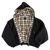 Black & Yellow 90s Plaid Reversible Hoodie