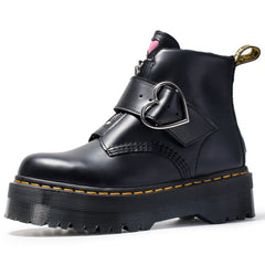 Heart Buckle Platform Boots