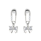 Pin & Bow Drop Earrings