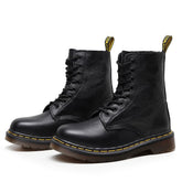 Rounded Toe Lace-Up Combat Boots
