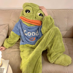 Sad Frog Fleece Onesie Pajama