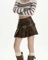 Love Bites Leather Pleated Skirt