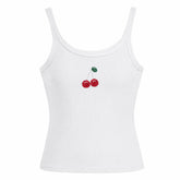 Cherry Beaded Patch Tank Top