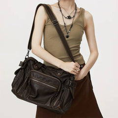 Brown Multi Pocket Shoulder Bag
