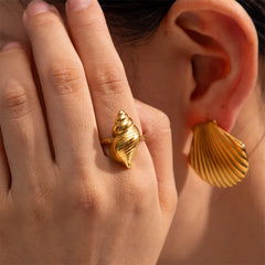 Coastal Girl Spiral Shell Ring