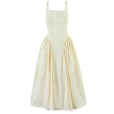 Cottagecore Picnic Gingham Dress
