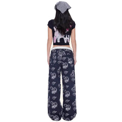Cute Lamb Print Y2K Baby Tee