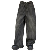 Teen Craft Striped Baggy Jeans