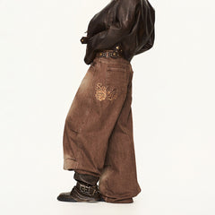 Dirty Business Washed Baggy Wide Leg Jeans