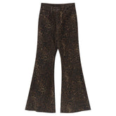 High-Waisted Leopard Flare Jeans