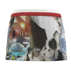Kitten Print Y2K Mini Skirt