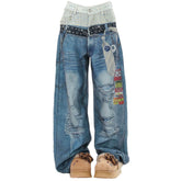 Nothing to Hide Layered Waist Graphic Jeans