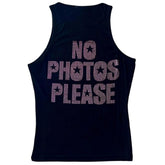 No Photos Please Rhinestone Tank Top