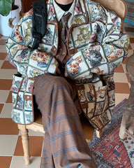 Oversized Cat Print Jacket