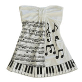 Piano Print Strapless Tube Top