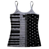 Piano Key Print Tank Top