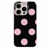 Pink & Black Polka Dot iPhone Case