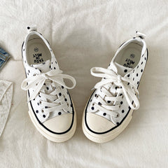 French Girl Polka Dot Canvas Shoes