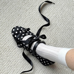 Paris Stories Polka Dot Lace Ballet Flats