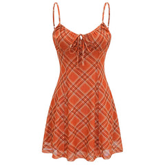 Preppy Style Plaid Mini Dress