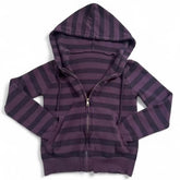 Purple & Black Striped Lightweight Knit Hoodie