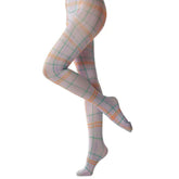 Purple Check Pattern Tights