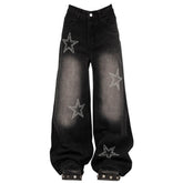 Rhinestone Star Wide Leg Jeans