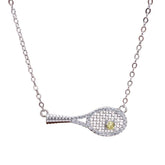 Rhinestone Tennis Racket Necklace