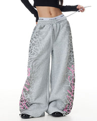 Skater Girl Leopard Print Sweatpants