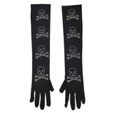Skull Rhinestone Gloves