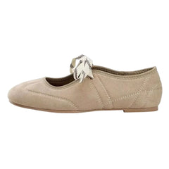 Suede Lace Up Mary Jane Flats