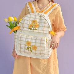 Sunflower Plaid Backpack