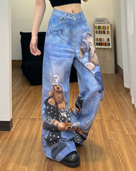 Teddy Bear Wide Leg Jeans