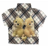 Twin Kitten Mesh Baby Tee