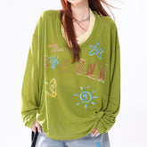 Whimsical Doodle Graphic Sweatshirt