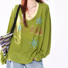 Whimsical Doodle Graphic Sweatshirt