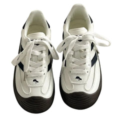 Teen Craft White & Black Stripe Sneakers