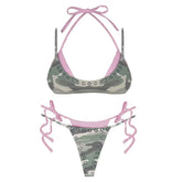 Y2K Camouflage Bikini Set