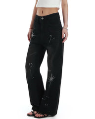 Diva Diary Rhinestone Star Jeans