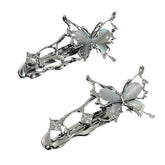 Y2K Liquid Metal Butterfly Hair Clips