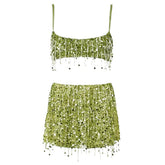 Y2K Sequin Bra Top + Mini Skirt Co-Ord