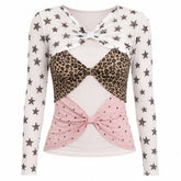 Y2K Star Mesh Long Sleeve Top