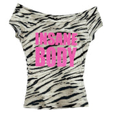 Y2K Insane Body Print Bandeau Top