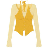 Springtime Layered Halter Knit Top