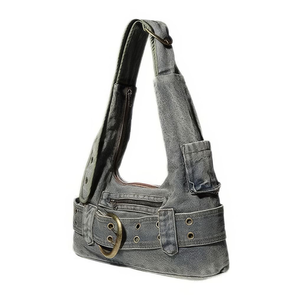 2000s Icon Denim Buckle Shoulder Bag