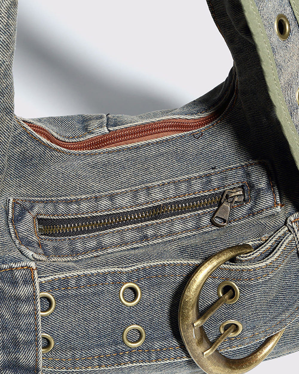 2000s Icon Denim Buckle Shoulder Bag