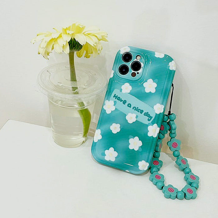Blue Floral Chain iPhone Case