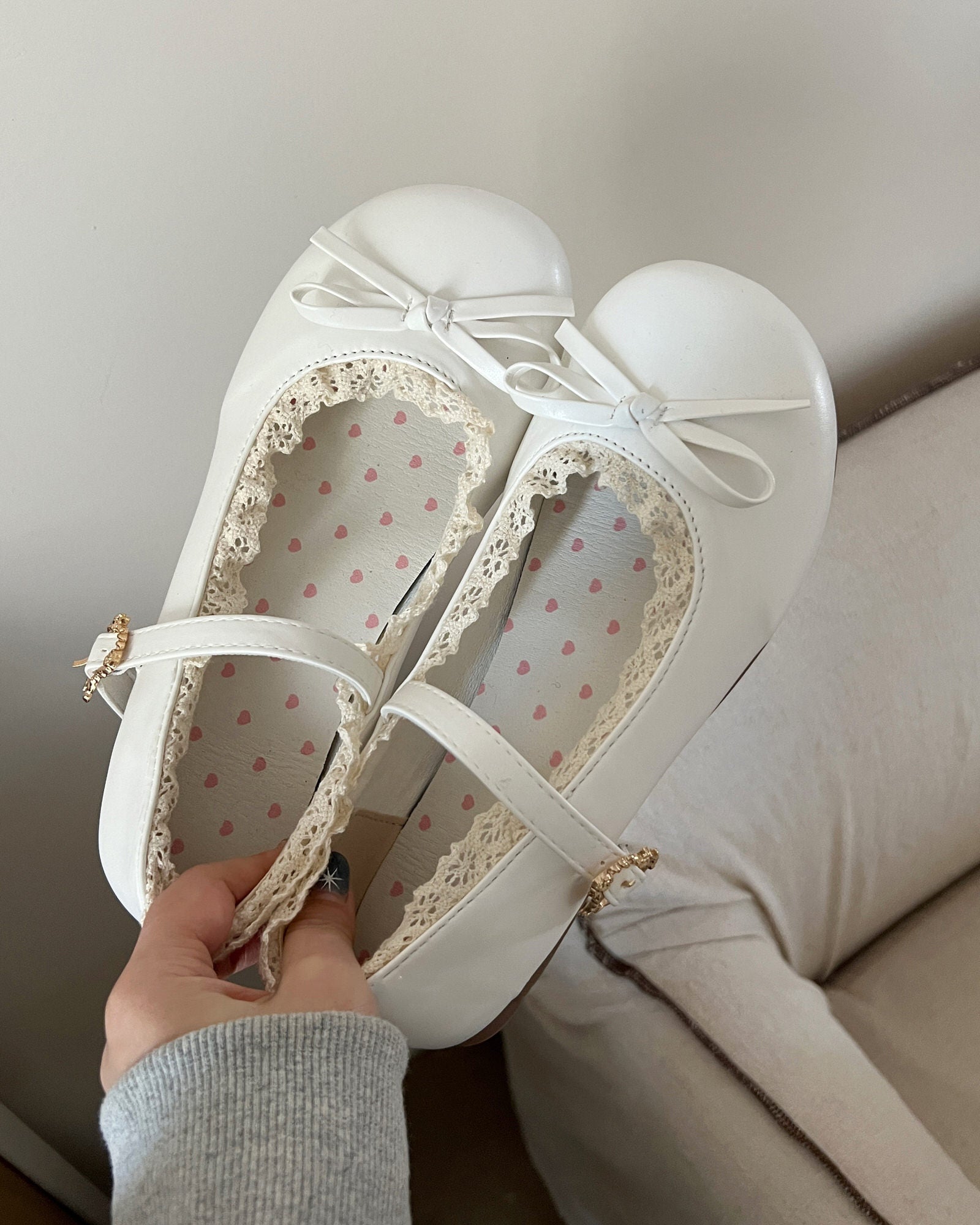 2.0 Coquette Lace Trim Mary Jane Flats